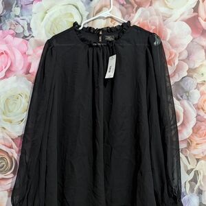 Worthington Black Sheer Blouse